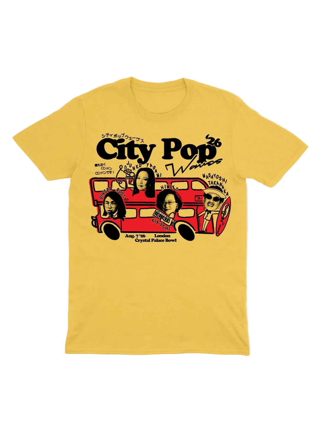 City Pop Waves '26 - マスタードイエローＴシャツ